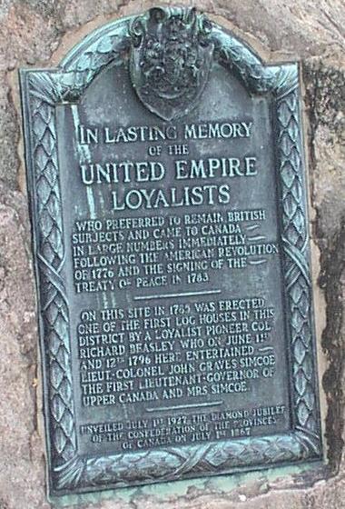 Loyalist Plaque in Dundurn Park, Hamilton
