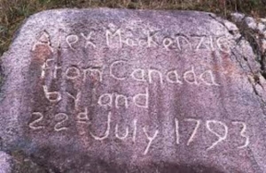 Alex Mackenzie engraved rock