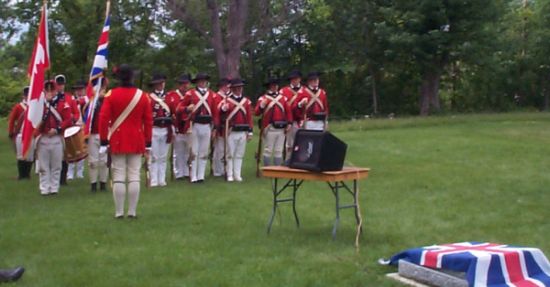 Yorkers at attention at the gravestone of Jeremiah French (2005, photo by Graeme Miltimore)