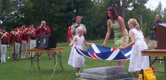 Jeremiah French gravestone is unveiled (June 2005, photo by Graeme Miltimore)