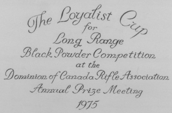 Loyalist Cup dedication