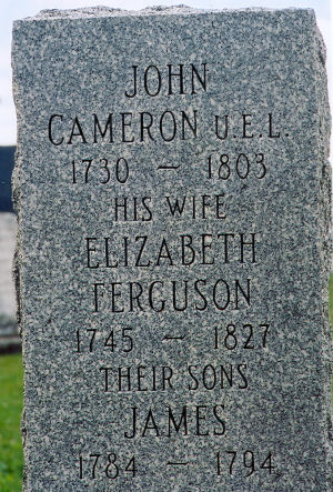John Cameron tombstone